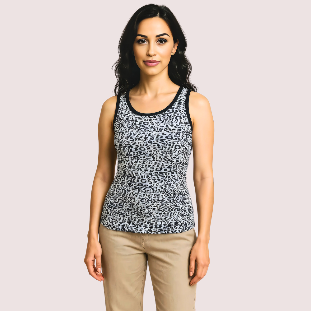 Monochrome Leopard Print Tank Top 1 Monochrome Leopard Print Tank Top