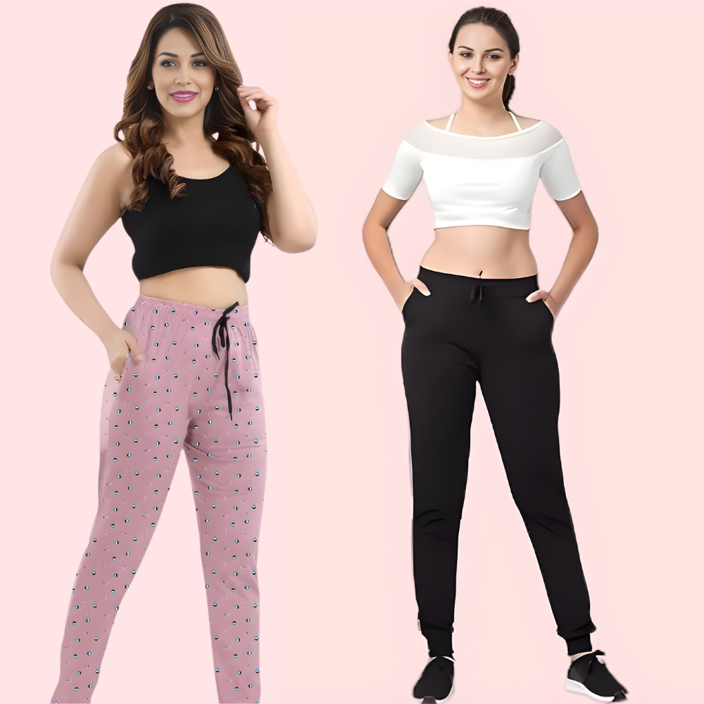 Lober Women’s Winter Cotton Jogger Pants – Pack of 2 1 Lober Women’s Winter Cotton Jogger Pants – Pack of 2