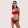 3nWIVT1EXfAsTg5IazQm2qdSzGrTOEVhaBOY3O3K "Full" Coverage Smooth Red Cotton Bra Panty Set