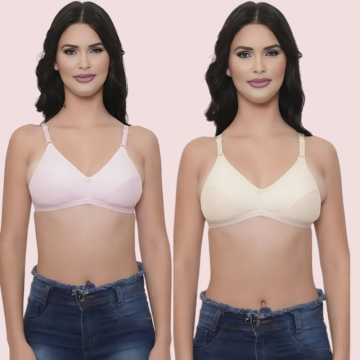 Breezy Comfort 2-Pack Cotton Summer Bra – Assorted Colors