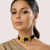 5hY7YTBa7pgj21dFLwDxjUnFMPU2BVf43RVVQvz8 Traditional Gold-Plated Black Beaded Necklace with Square Pendant Design