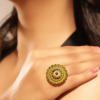 AhJZsUW43JFnEyjVGQn6AvWqQ796FaDufOlcx1qM Traditional Gold-Plated Statement Ring with Red Stone