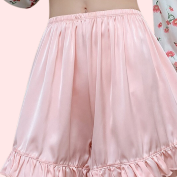 Women Ruffles Satin Faux Silk French Underwear