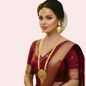 Bridal Heritage Gold Long Necklace Set with Earrings & Maang Tikka