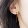 Q1HopsXVlF28BxdvMhhBdQuTY5Yvx1VLqQCvNmiQ Emerald Gleam Minimal Drop Chain Earrings
