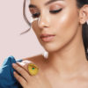 Y4tNrXTJvMpdhQN9G2pSCRleYsmicYg8ugZaCtky Gold-Plated Sunburst Ring with Green Gemstone