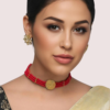 e8wxFRDSqLg7an0B4LZbW5Rwyh1ftNQLetxibPPw Bold Elegance Red Beaded Necklace with Ornate Gold Medallion