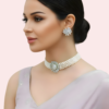 eGHe1S7AOEYfAwwaQmqz3Gbn7HHcOxoHb5eQ6jYB Classic White Pearl Jewells>Choker necklace & Floral Earrings Set
