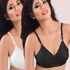 fGGPK3J3JQqgbi5TIP6q9MRYRI5l1Mju7zVx9hfx Plus Size- Pack Of 2 Black & White Cotton Front Bras