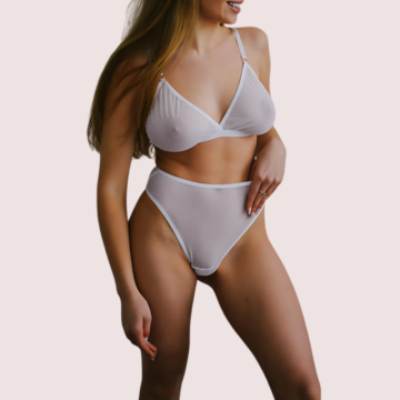 French Daina see through bridal bra set