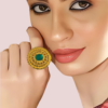 iFvdDDTCnH0YTOJlsEwTgJjQ6aCZCT6HcrztxLHX Royal Gold-Plated Statement Ring with Green Stone