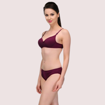"Pure" Cotton Purple Bra Panty Set