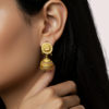 yzxT1ImsZLA7TD7BW4uBpvf6ivoqnIAwgE45DcNE Classic Gold Jhumka Earrings with Floral Motif