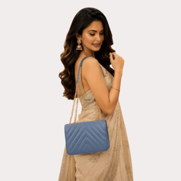 SkyLuxe Chevron Blue Sling Bag for Women