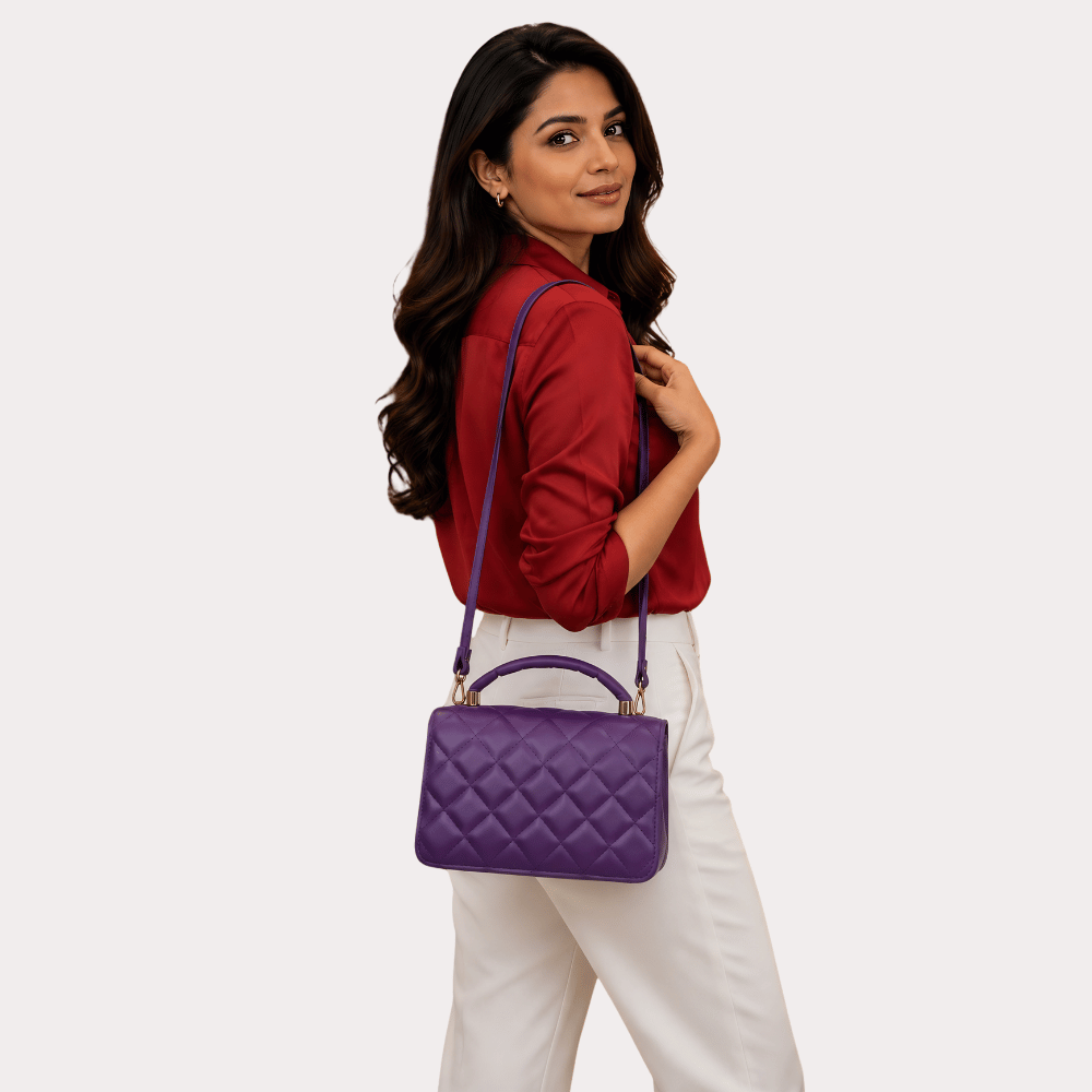 Royal Amethyst Quilted Luxe Handbag - Image 2