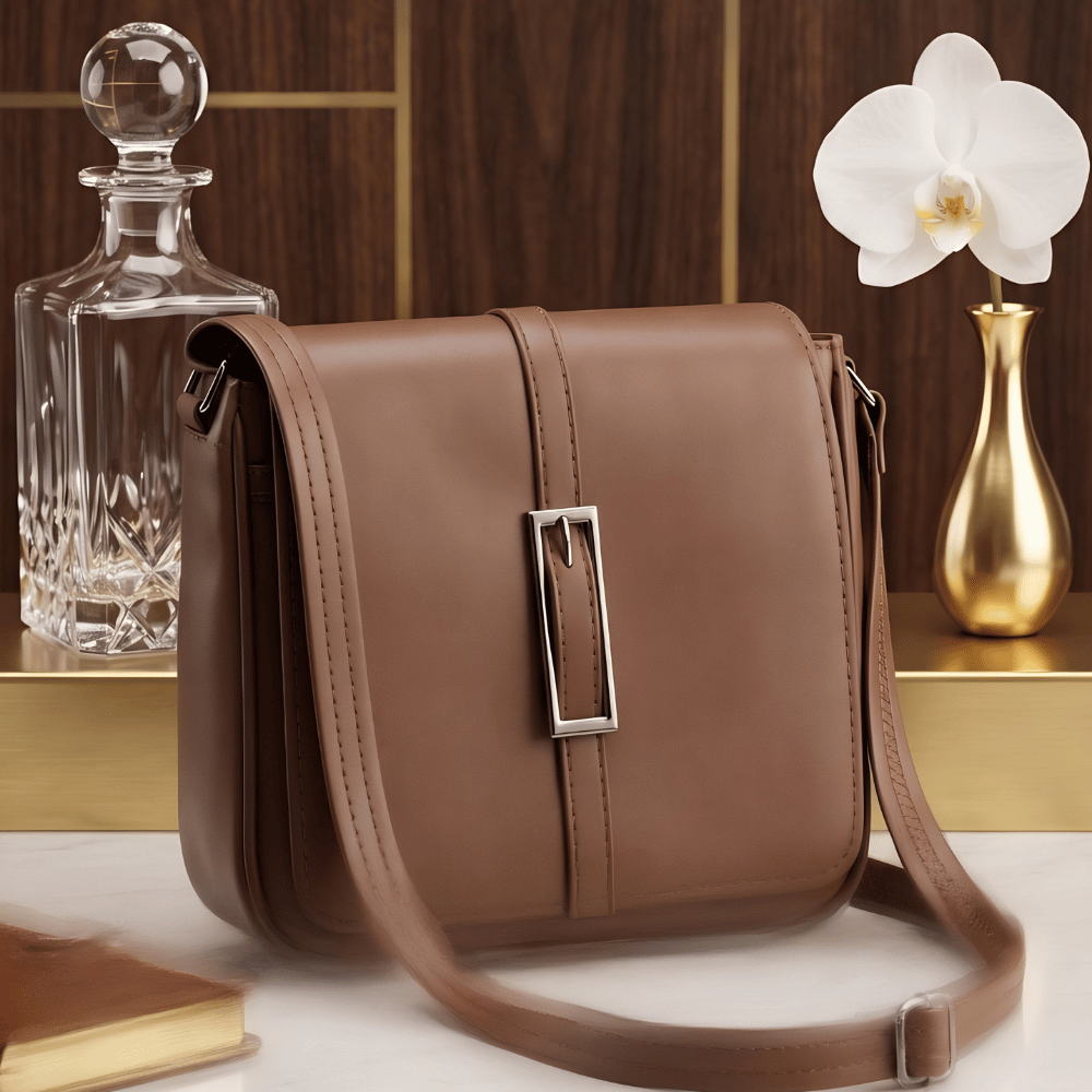 Classic Caramel Elegance Sling Bag - Image 3