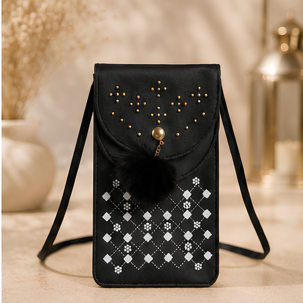 Noir Sparkle Embellished Sling Bag - Image 3