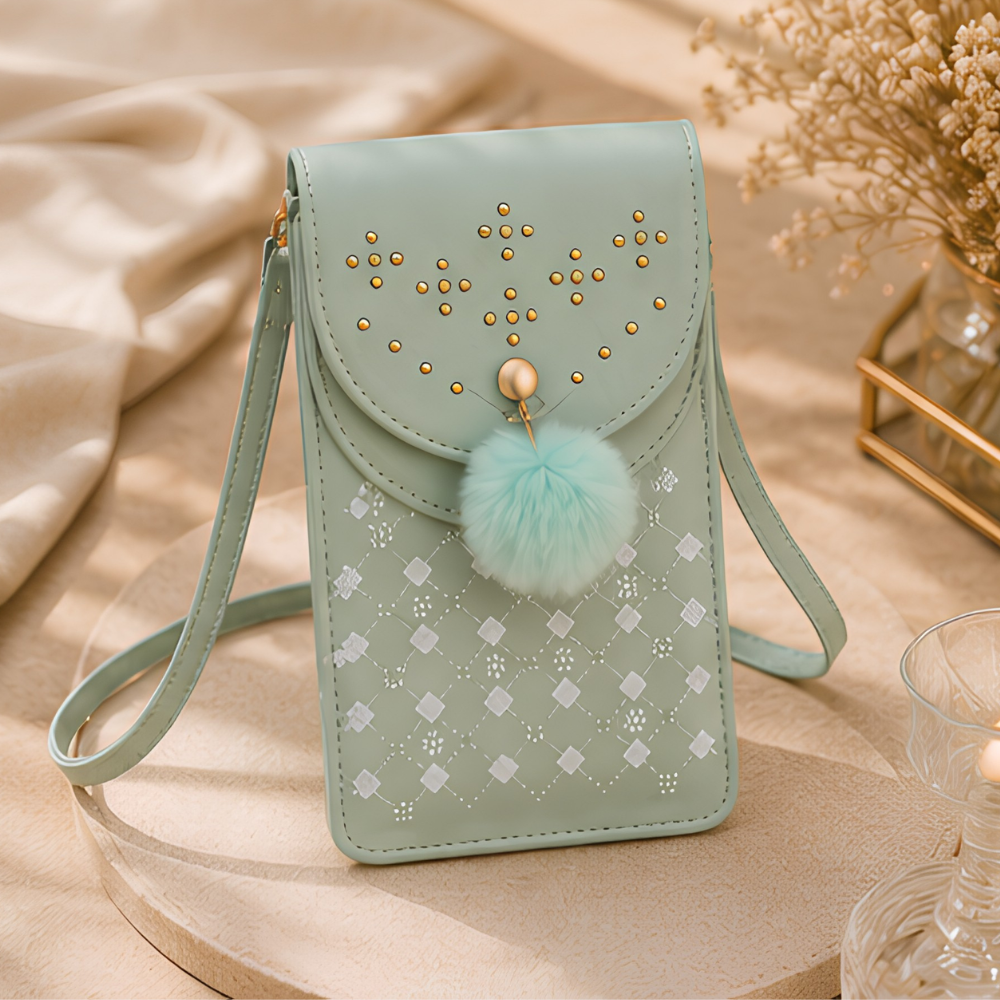 Mint Aura Embellished Mobile Sling Bag - Image 3