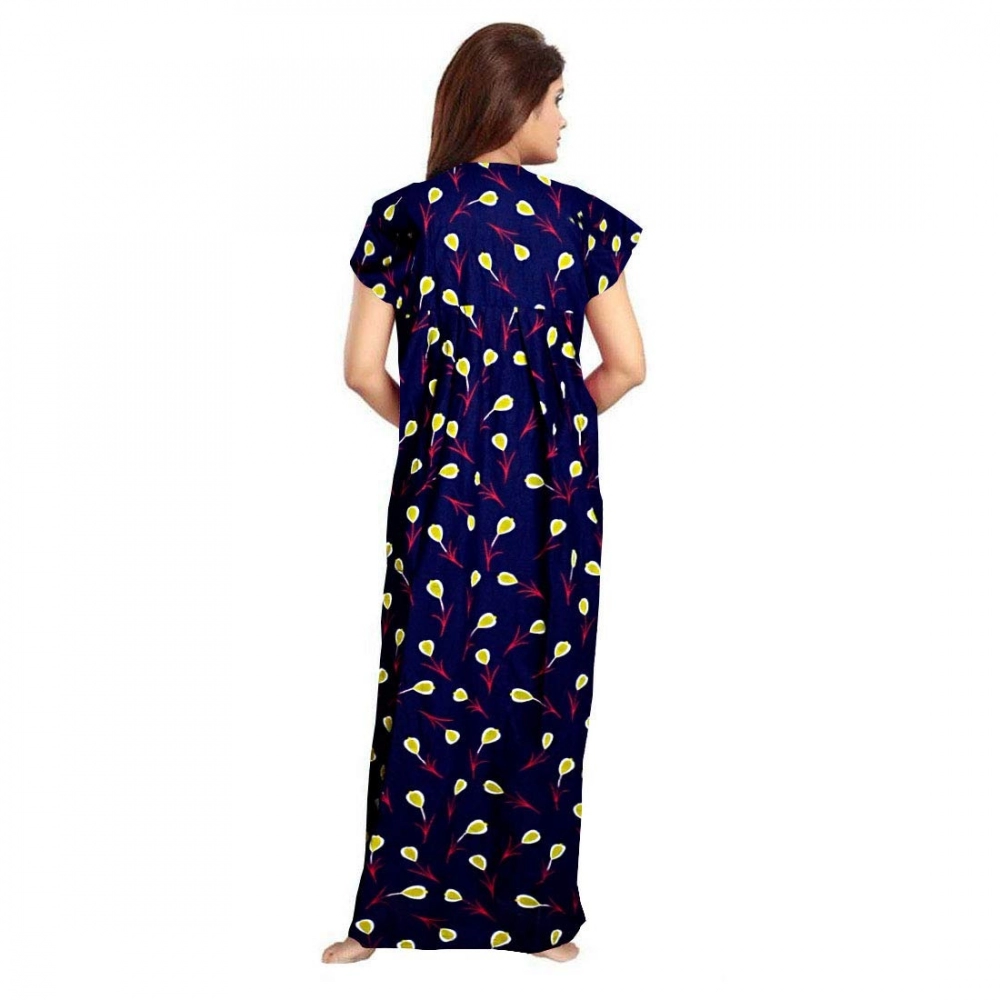 Women's Cotton Printed Maxi Nighty (Purple) - Image 2