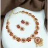 52847201557 b5e40edf04 o d 1000x1000 1 Women's Gold Plated Traditional Necklace and Earrings Set (Red, Free Size)