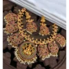 52847780731 61f2d9a067 o d 1000x1000 1 Women's Goddess Glamour Gold Plated Temple Necklace and Jhumka Set (Multi Color, Free Size)