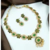 52847967044 f0ae4ec42b o d 1000x1000 1 Women's Temple Elegance Gold Plated Necklace and Earrings Set (Green, Free Size)