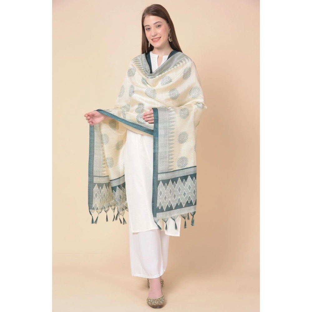 Women's Art Silk Printed Dupatta (Grey, Length: 2.25 to 2.50 Mtr) - Image 4
