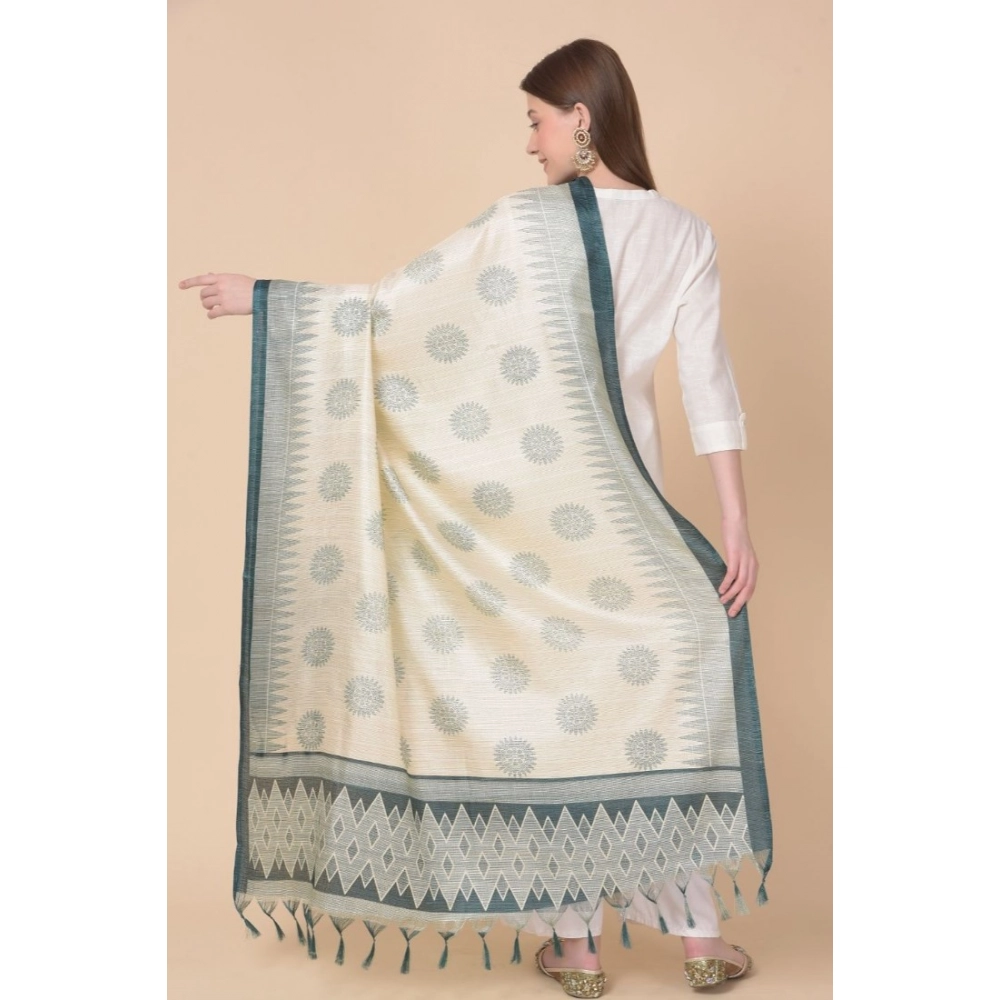 Women's Art Silk Printed Dupatta (Grey, Length: 2.25 to 2.50 Mtr) - Image 2