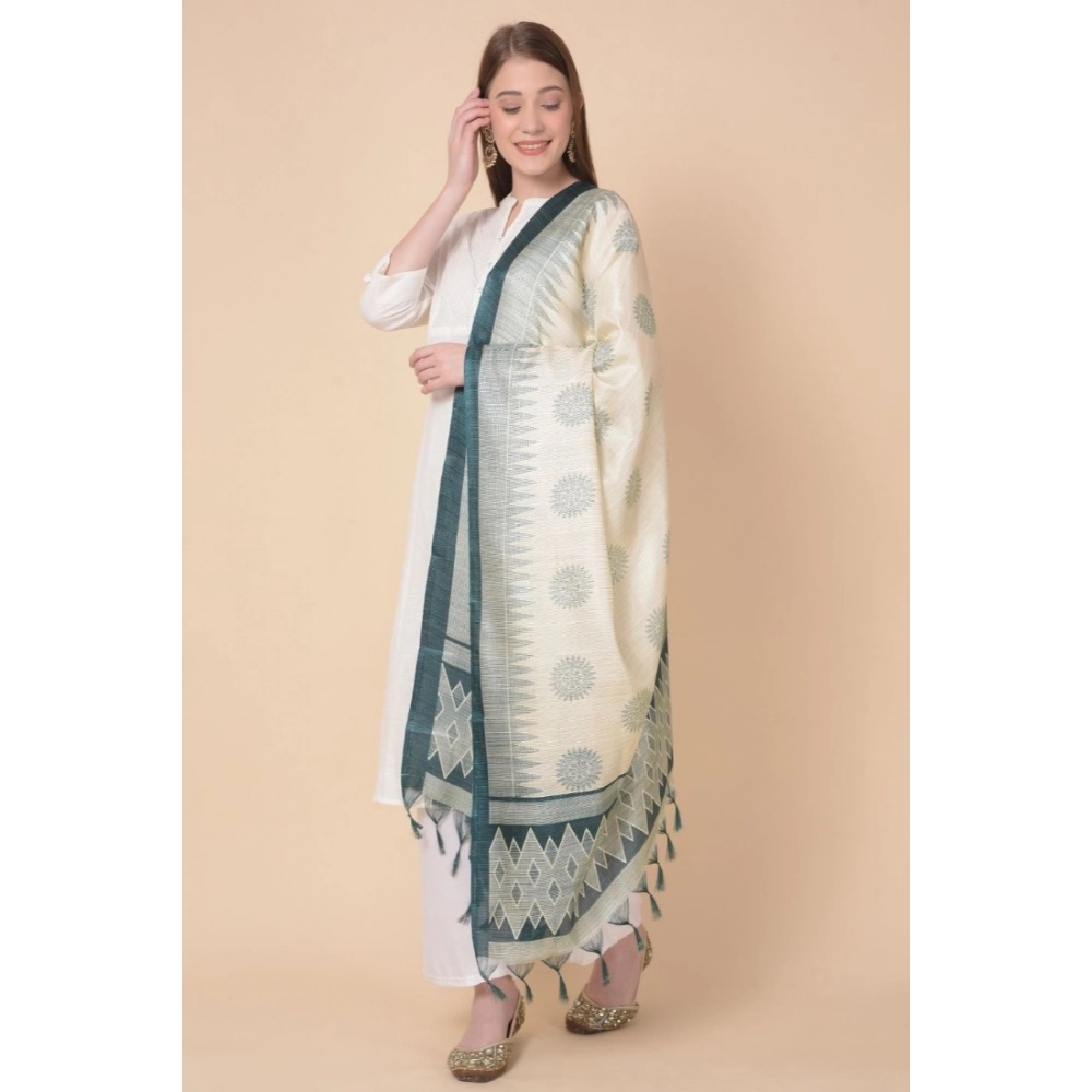 Women's Art Silk Printed Dupatta (Grey, Length: 2.25 to 2.50 Mtr) - Image 5