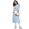 53589744162 d29fd9a580 o d 1000x1000 1 Women's Casual 3/4 th Sleeve Embroidery Cambric Cotton Kurti (Blue)