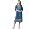 53589744262 496a0a9004 o d 1000x1000 1 Women's Casual 3/4 th Sleeve Floral Printed Rayon Kurti (Blue)