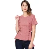 53590617816 e998db428d o d 1000x1000 1 Women's Casual Short Sleeve Geometric Rayon Top (Red)