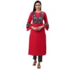 53590935379 0f23ec8dec o d 1000x1000 1 Women's Casual Bell Sleeves Floral Printed Cotton Kurti Set (Rani Pink)