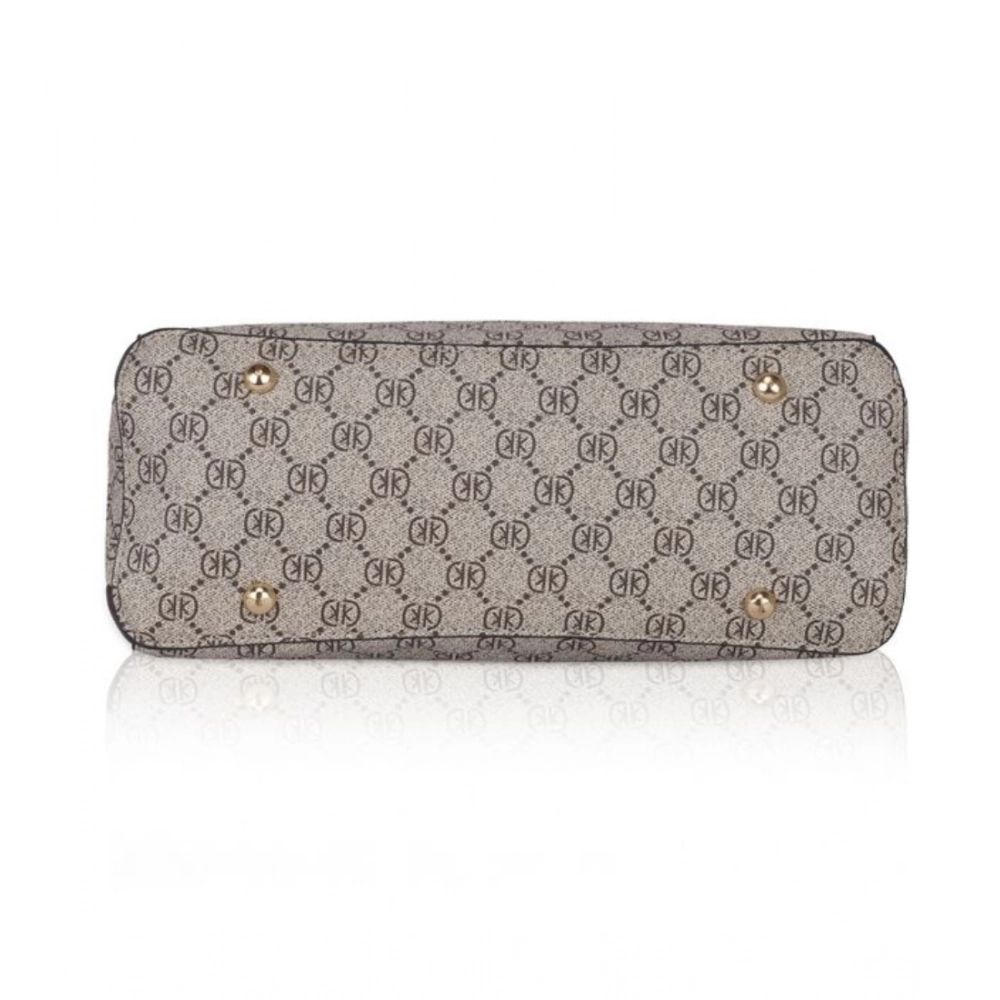 Women's Faux Leather Printed Handbag (Coffee) - Image 5