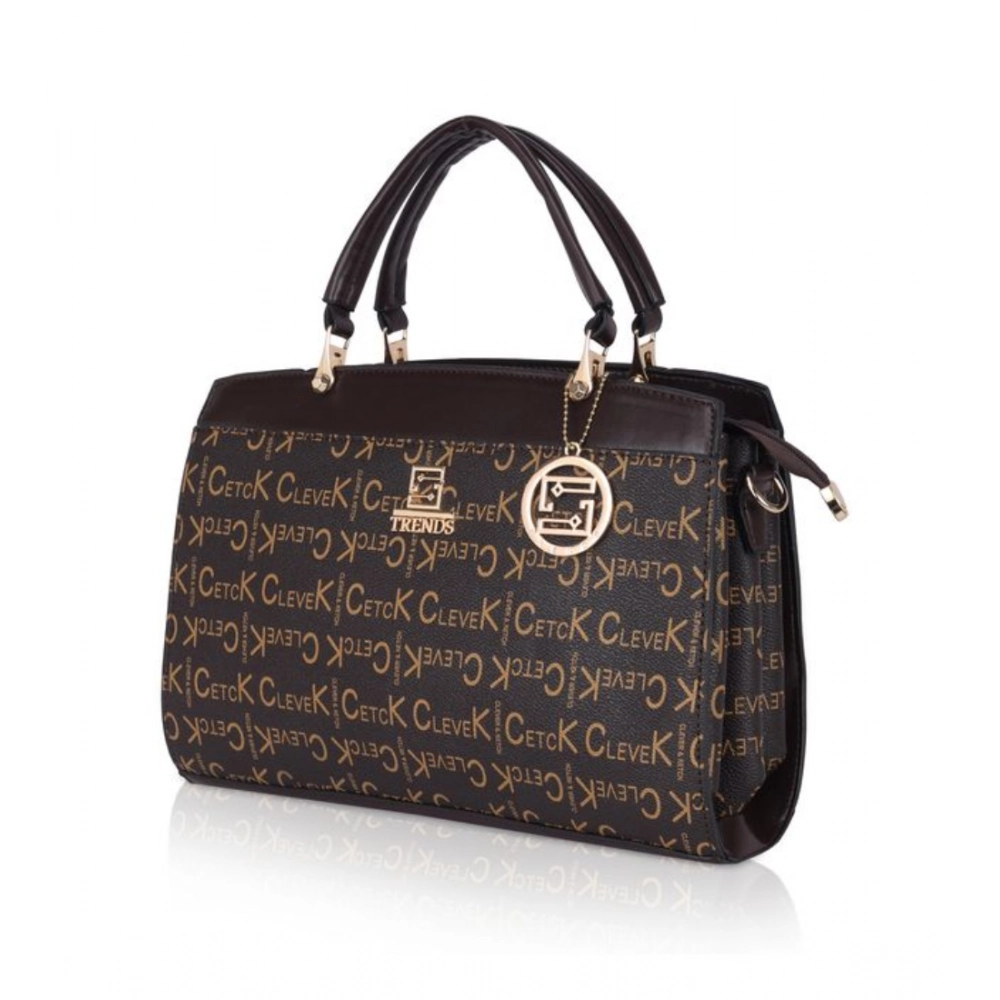 Women's Faux Leather Printed Handbag (Coffee) - Image 3