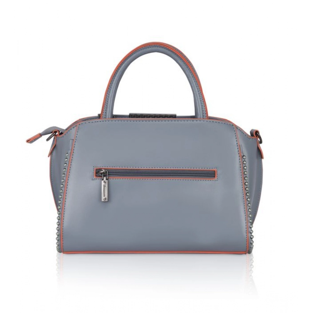Women's Faux Leather Metal Beads Handbag (Grey) - Image 4