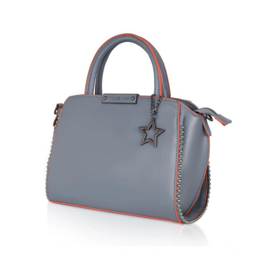 Women's Faux Leather Metal Beads Handbag (Grey) - Image 2