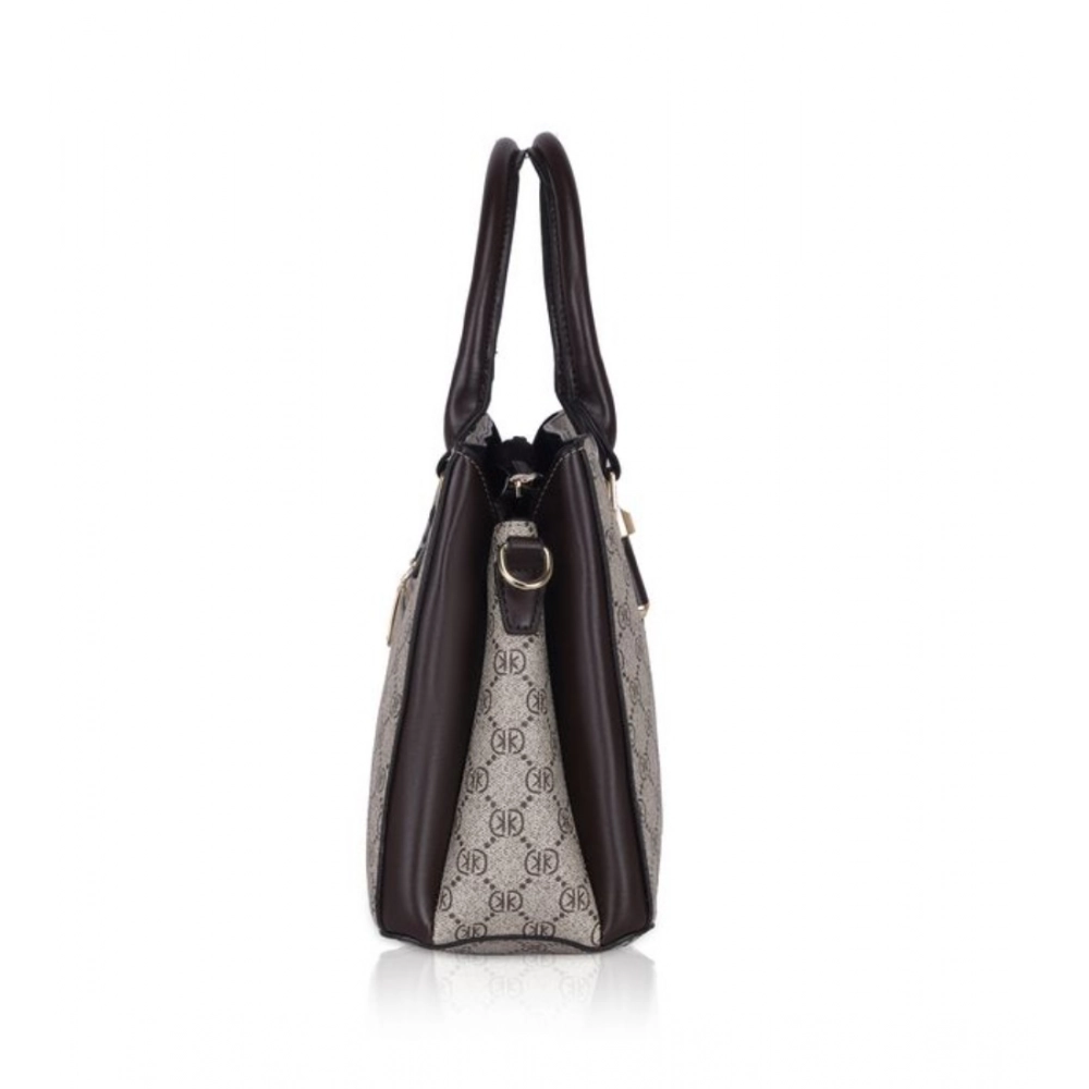 Women's Faux Leather Printed Handbag (Coffee) - Image 3