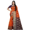 53925207162 ee10325cb3 o d 1000x1000 1 Women's Silk Blend Woven Saree With Unstitched Blouse 5.5Mtr (Blue-Orange)