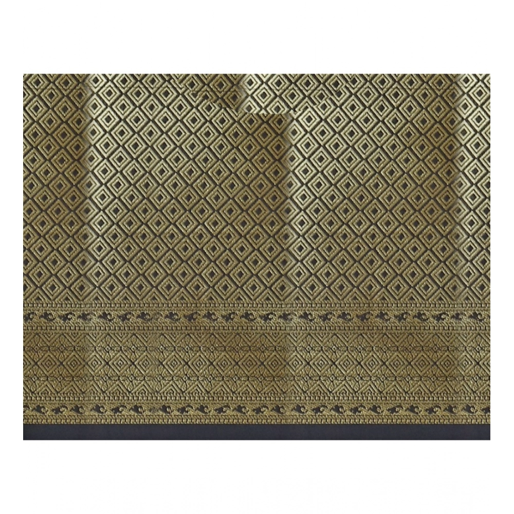 Women's Jacquard Woven Saree With Unstitched Blouse 5.5Mtr (Red) - Image 3