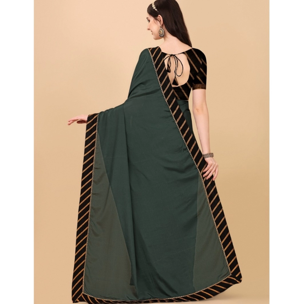 Women's Chiffon Self Design Saree With Unstitched Blouse 5.5Mtr (Grey) - Image 2