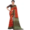 53926461909 5eb0f54777 o d 1000x1000 1 Women's Georgette Floral Print Saree With Unstitched Blouse 5.5Mtr (Orange)