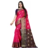 53926555680 4810510aa2 o d 1000x1000 1 Women's Silk Blend Woven Saree With Unstitched Blouse 5.5Mtr (Blue-Pink)