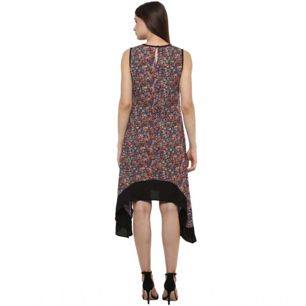 Women's Polyester Printed Sleeveless Knee-Length Dress (Multicolor) - Image 2