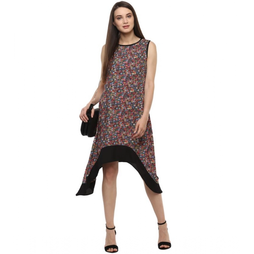 Women's Polyester Printed Sleeveless Knee-Length Dress (Multicolor) - Image 3