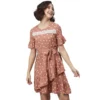 54040648202 7328b3b2b4 o d 1000x1000 1 Women's Polyester Polka Bell Sleeve Above Knee Dress (Brown)