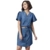 54040648297 ee15f7125c o d 1000x1000 1 Women's Denim Solid Flutter Above Knee Dress (Blue)