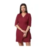 54041513836 8b6ba0d512 o d 1000x1000 1 Women's Cotton Solid 3-4th Sleeves Above Knee Dress (Maroon)