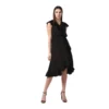 54041513871 3786c55248 o d 1000x1000 1 Women's Polyester Ruffled Cap Sleeve Knee-Length Dress (Black)