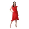 54041513921 de0884e65f o d 1000x1000 1 Women's Polyester Ruffled Cap Sleeve Knee-Length Dress (Red)